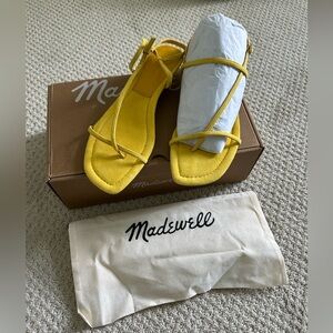 Madewell Poplary Yellow Suede Sandals- with box and dustbag. Fit more like 8.5.